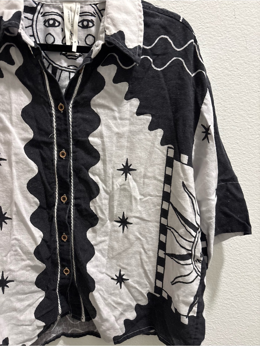 Anthropologie Tigre Indigo Linen Rolled-Sleeve
Buttondown Shirt, size XS - Picture 6 of 11